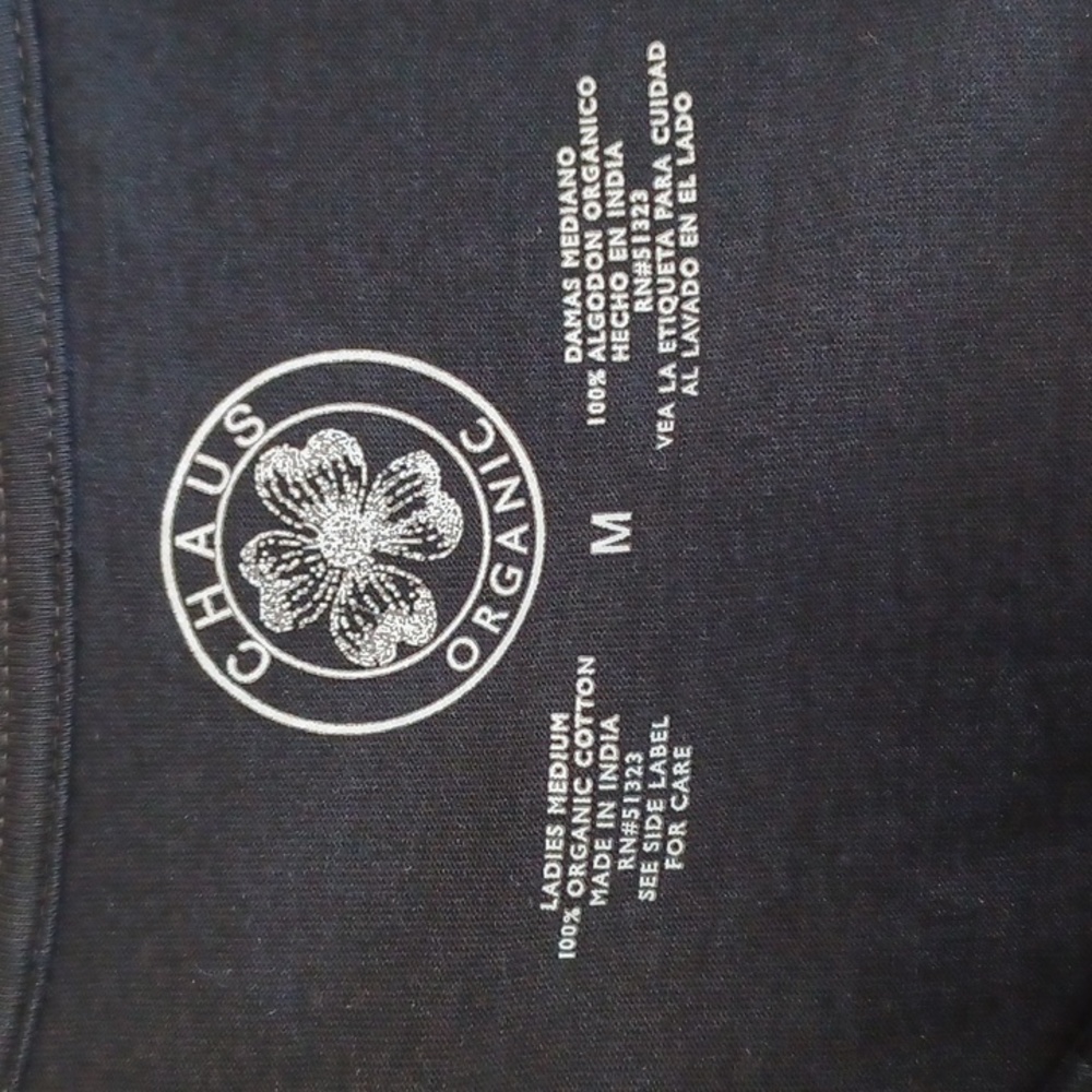 Chaus Organic black tee, size medium, NWT - Picture 5 of 8